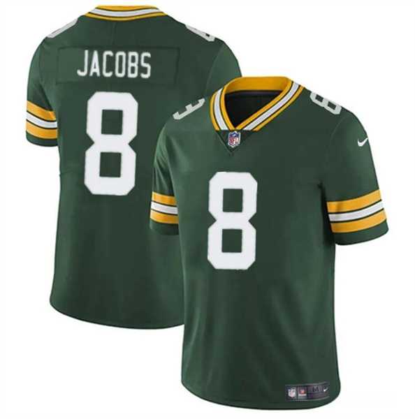 Men & Women & Youth Green Bay Packers #8 Josh Jacobs Green Vapor Limited Football Stitched Jersey->green bay packers->NFL Jersey